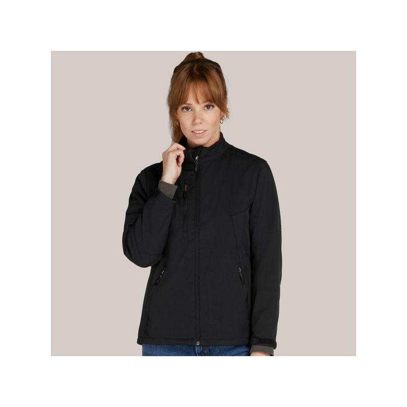 Veste Softshell 3 couches femme imperméable et respirante mulitpoches, 280 g/m²