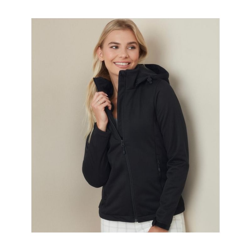 Veste softshell femme respirante et imperméable, capuche amovible, 250 g/m²