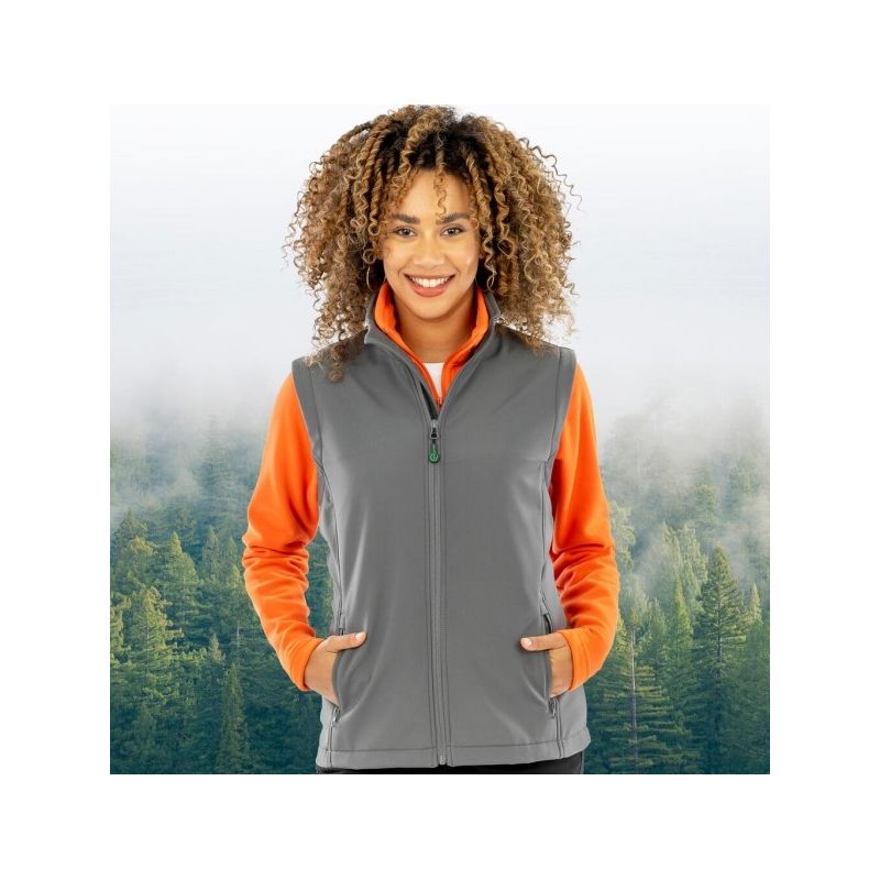 Bodywarmer femme softshell 2 couches recyclé coupe ajustée, 280 g/m²