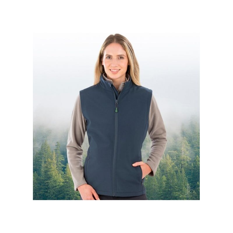 Bodywarmer femme softshell 2 couches recyclé coupe ajustée, 280 g/m²