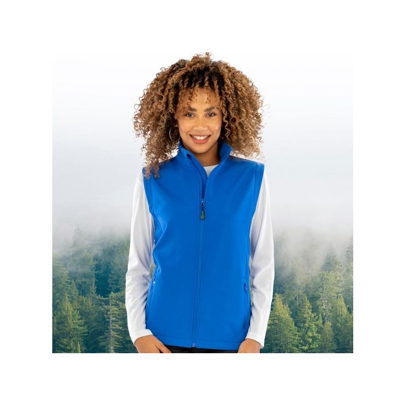 Bodywarmer femme softshell 2 couches recyclé coupe ajustée, 280 g/m²