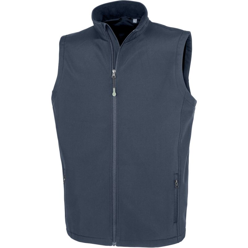 Bodywarmer homme softshell 2 couches recyclé coupe ajustée, 280 g/m²