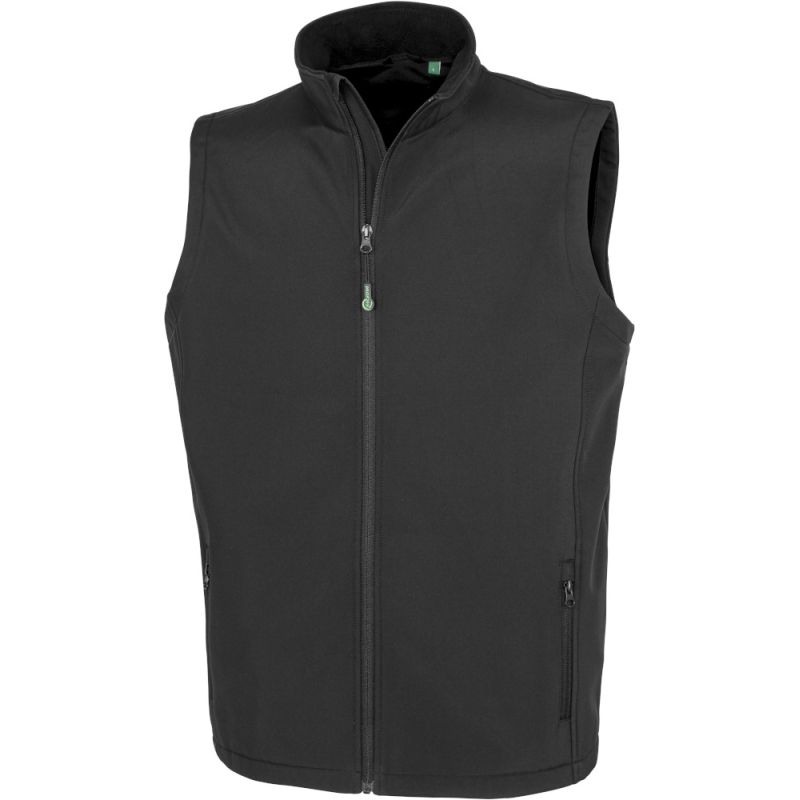 Bodywarmer homme softshell 2 couches recyclé coupe ajustée, 280 g/m²