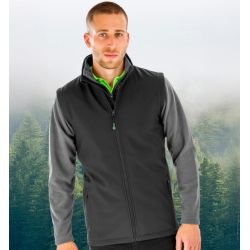 Bodywarmer homme softshell 2 couches recyclé coupe ajustée, 280 g/m²