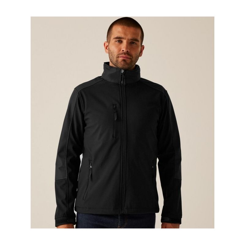 Veste softshell homme 3 couches hydrofuge respirant, capuche intégrée, 300 g/m²