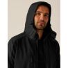 Veste softshell homme 3 couches hydrofuge respirant, capuche intégrée, 300 g/m²