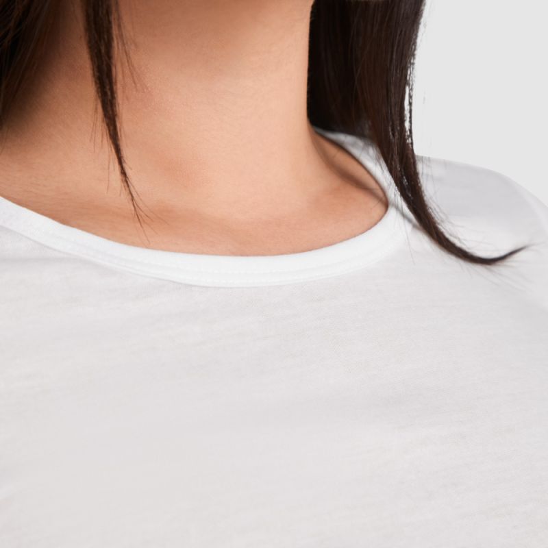 T-shirt femme sublimation manches courtes en polyester touché coton, 150 g/m²