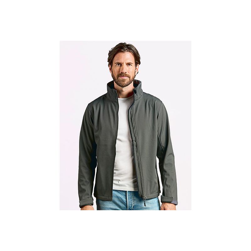 Veste softshell homme col montant respirant et résistant à l'eau, 310 g/m²