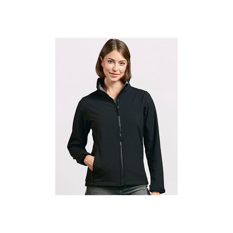 Veste softshell femme col montant respirant et résistant à l'eau, 310 g/m²