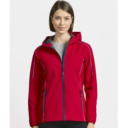 Veste softshell 3 couches légère femme à capuche, imperméable, respirante, 260 g/m²