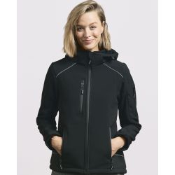 Veste softshell chaude pour femme à capuche, imperméable et respirante, 440 g/m²