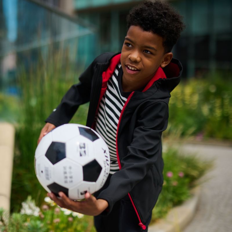Veste Softshell enfant intérieur en polaire recyclée coupe-vent, déperlant, avec capuche