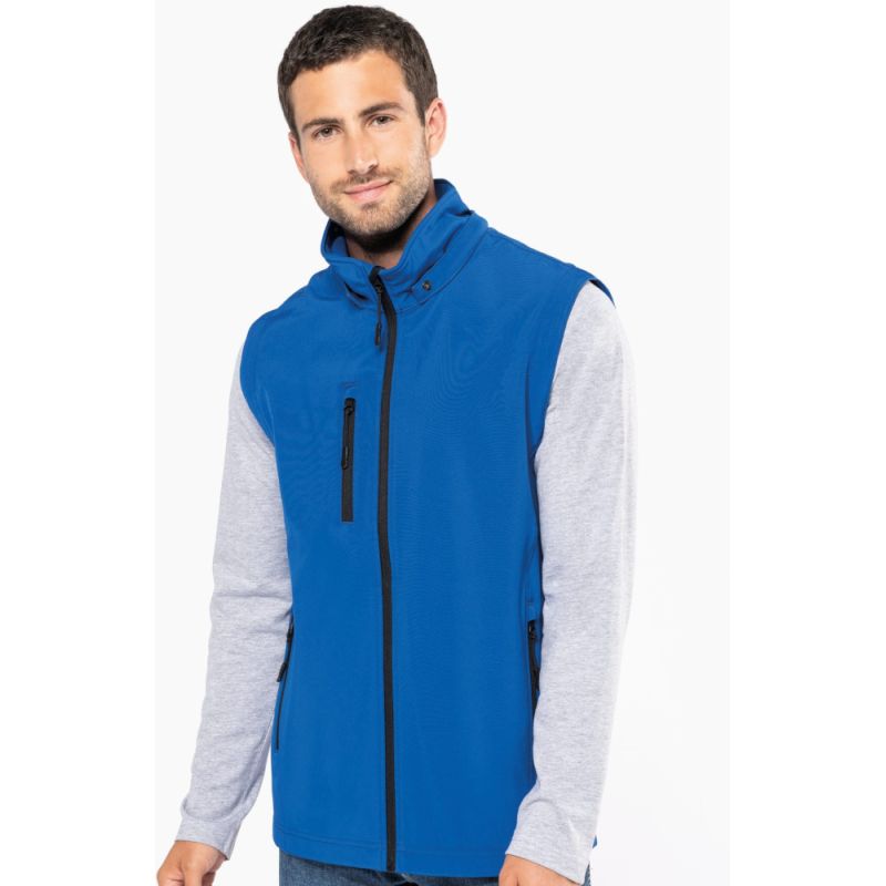 Veste Softshell 3 couches chaude à capuche avec manches amovibles, 300 g/m²
