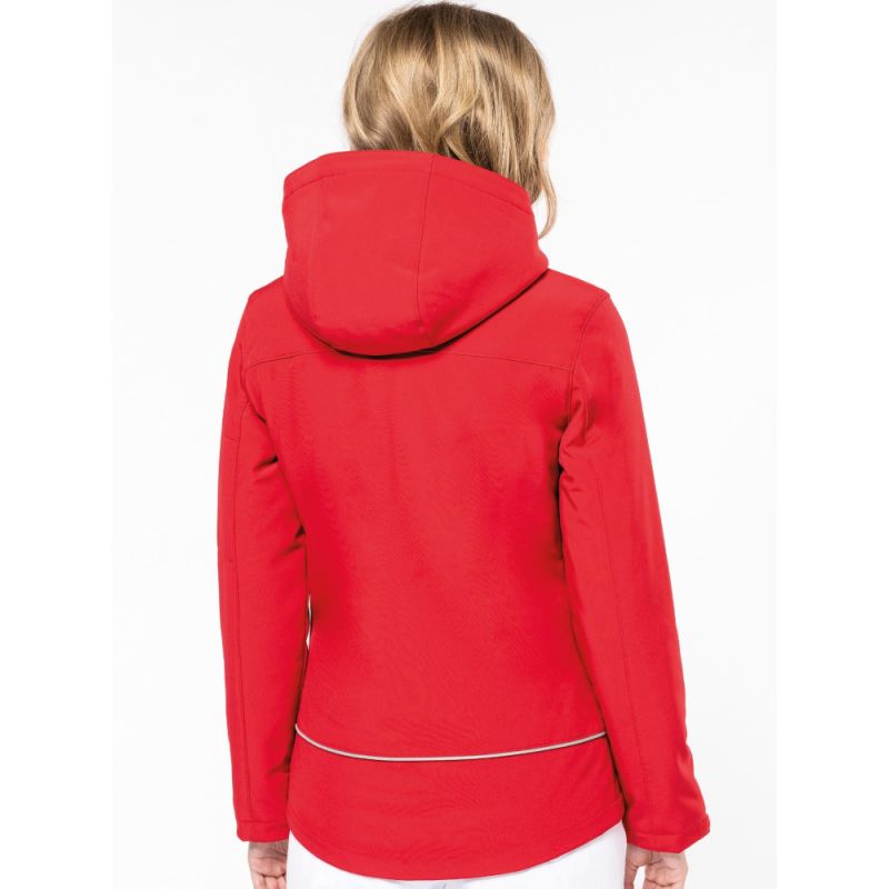 Parka femme softshell 3 couches matelassées doublées à capuche amovible