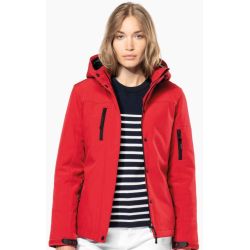 Parka femme softshell 3 couches matelassées doublées à capuche amovible