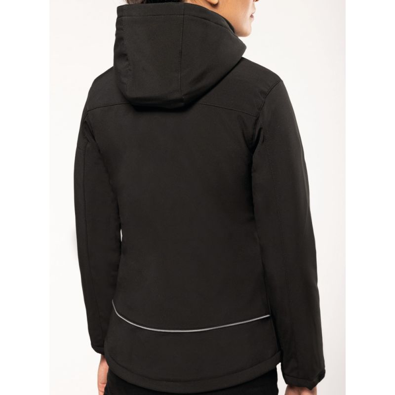 Parka femme softshell 3 couches matelassées doublées à capuche amovible