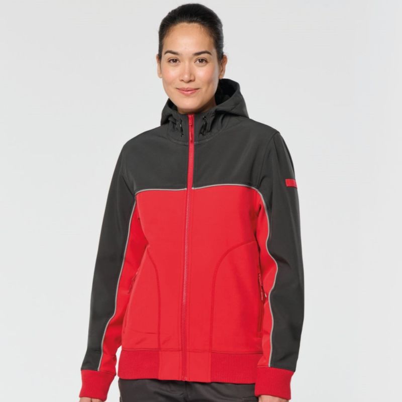 Veste softshell 3 couches bicolore BIONIC-FINISH ECO anti-froid à capuche, 300 g/m²
