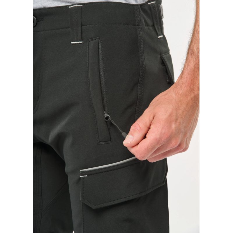 Pantalon softshell 3 couches coupe-vent, respirant et imperméable, 300 g/m²