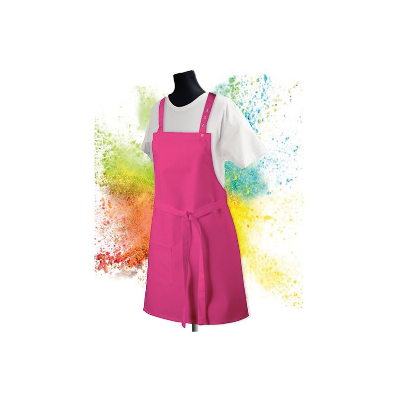 Tablier à bavette enfant en polyester et coton avec poche, 220 g/m²