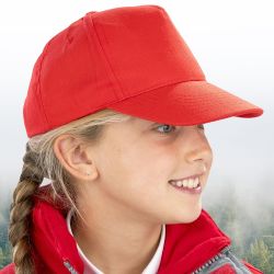 Casquette enfant 5 panneaux en polyester recyclé, 210 g/m²
