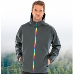 Veste imperméable à capuche en polyuréthane avec doublure recyclée, 200 g/m²