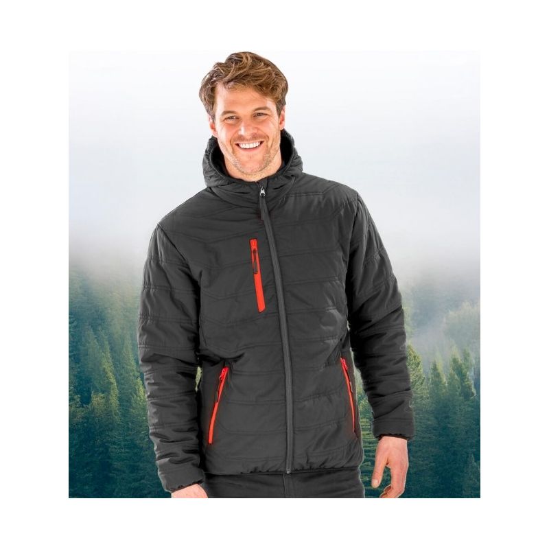 Veste matelassée d'hiver tendance et recyclée, capuche doublée polaire, 200 g/m²