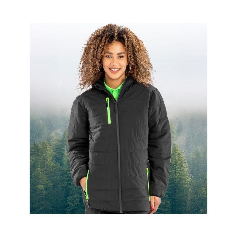 Veste matelassée d'hiver tendance et recyclée, capuche doublée polaire, 200 g/m²