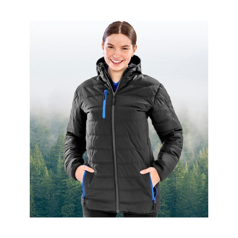 Veste matelassée d'hiver tendance et recyclée, capuche doublée polaire, 200 g/m²