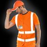 Gilet de sécurité respirant zippé avec bandes réfléchissantes, 145 g/m²