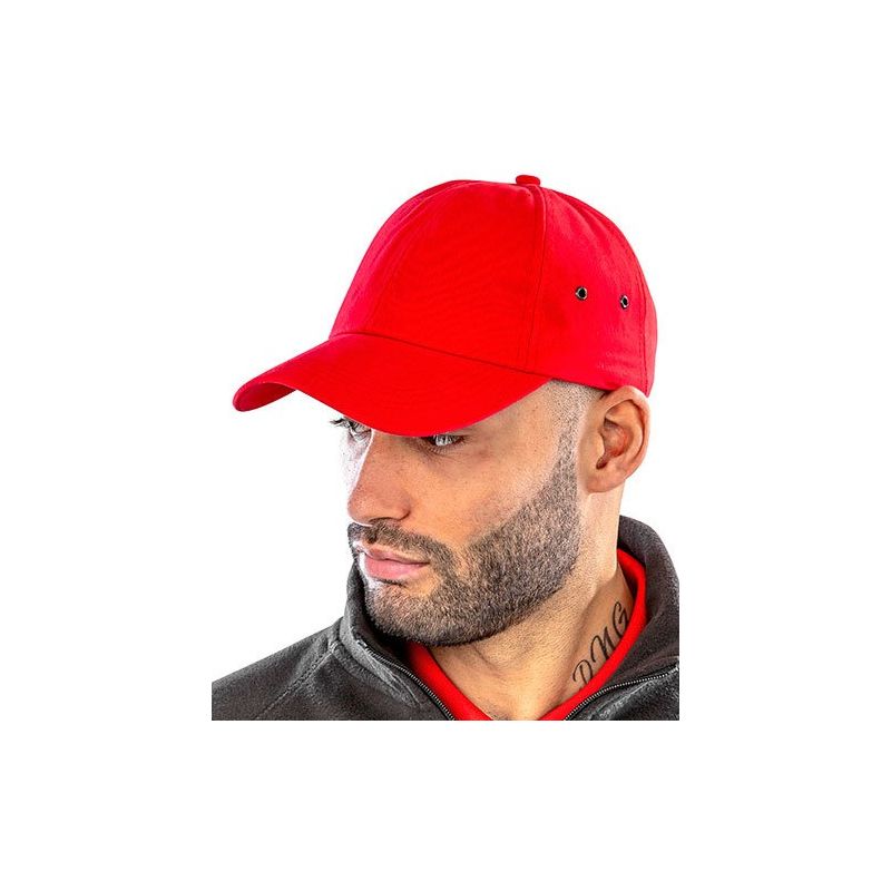 Casquette 6 panneaux en coton doux, ajustable avec une boucle en métal poli, 225 g/m²