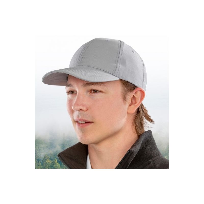 Casquette baseball en polyester recyclé, 6 panneaux, profil bas, 210 g/m²
