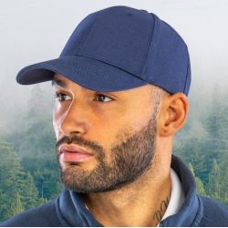 Casquette baseball en polyester recyclé, 6 panneaux, profil bas, 210 g/m²