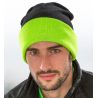 Bonnet en polyester recyclé doux avec rabat contrasté, double épaisseur, 340 g/m²