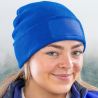 Bonnet recyclé double épaisseur, rabat large avec zone de marquage en polyester, 340 g/m²
