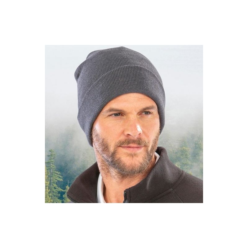 Bonnet épais recyclé double épaisseur, toucher doux, rabat large, 340 g/m²