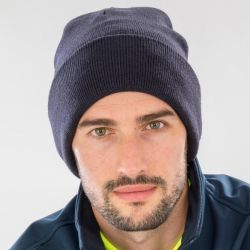 Bonnet épais recyclé double épaisseur, toucher doux, rabat large, 340 g/m²