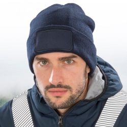 Bonnet Thinsulate recyclé doublé, rabat large avec zone de marquage en coton, 340 g/m²