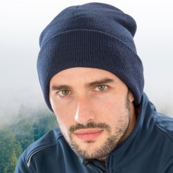 Bonnet Thinsulate en polyester recyclé, double épaisseur, rabat large, 340 g/m²
