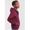 Sweat à capuche zippé enfant en coton, capuche doublée, fermeture zip YKK, 280 g/m²