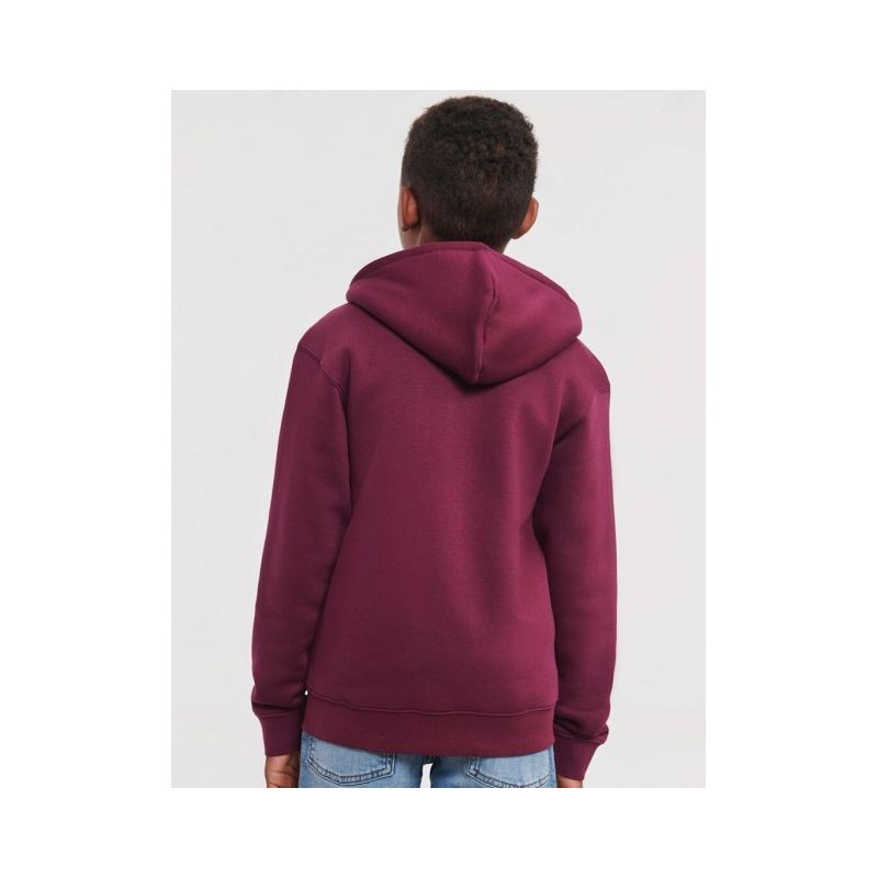 Sweat à capuche zippé enfant en coton, capuche doublée, fermeture zip YKK, 280 g/m²