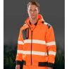 Sweat à capuche zippé YKK haute-visibilité recyclé, bandes de sécurité imprimées, 290 g/m²