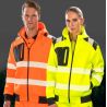 Sweat à capuche zippé YKK haute-visibilité recyclé, bandes de sécurité imprimées, 290 g/m²