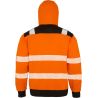 Sweat à capuche zippé YKK haute-visibilité recyclé, bandes de sécurité imprimées, 290 g/m²