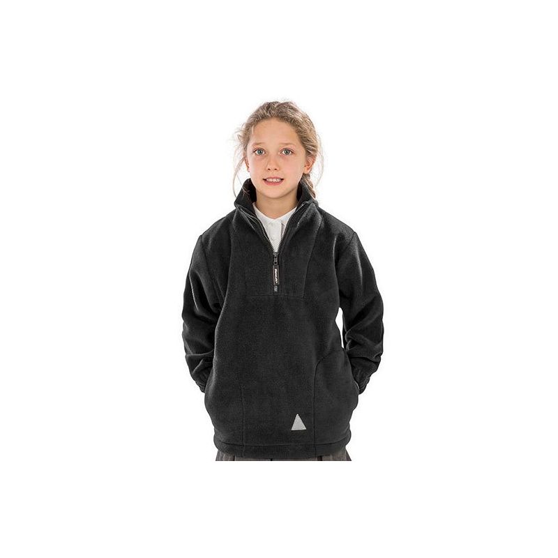 Veste polaire épaisse col zip pour enfant polartherm avec poches, 330 g/m²