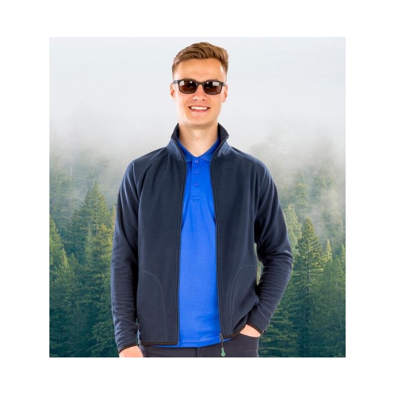 Veste micropolaire en polyester recyclé, fermeture grand zip YKK, 165 g/m²