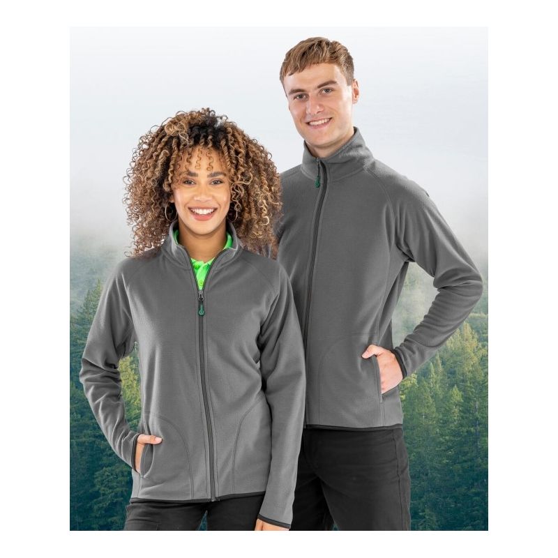 Veste micropolaire en polyester recyclé, fermeture grand zip YKK, 165 g/m²