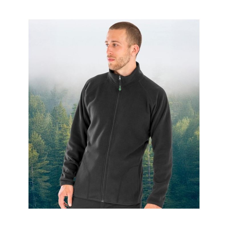 Veste micropolaire en polyester recyclé, fermeture grand zip YKK, 165 g/m²