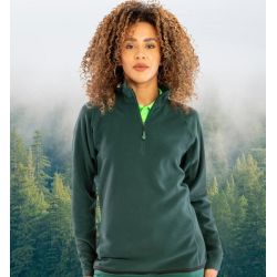 Veste polaire col zippé en polyester recyclé, fermeture grand zip YKK, 165 g/m²