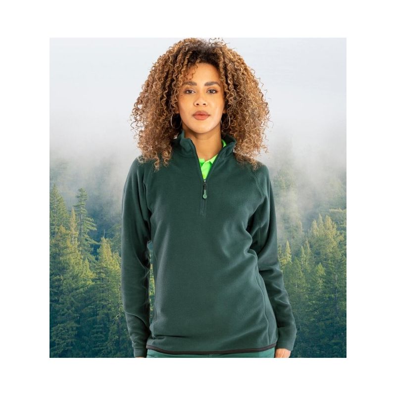 Veste polaire col zippé en polyester recyclé, fermeture grand zip YKK, 165 g/m²