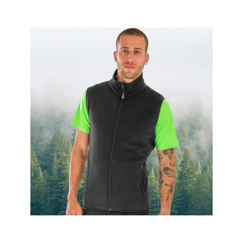 Bodywarmer polaire en polyester recyclé, fermeture éclair YKK, 280 g/m²